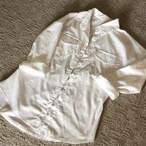 White lg sl button up Blouse size Med